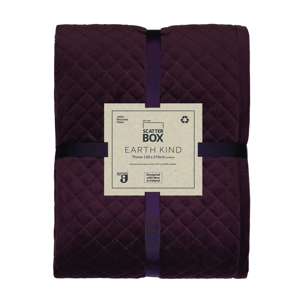 Erin Geometric Velvet Throw By Scatter Box In Aubergine Purple